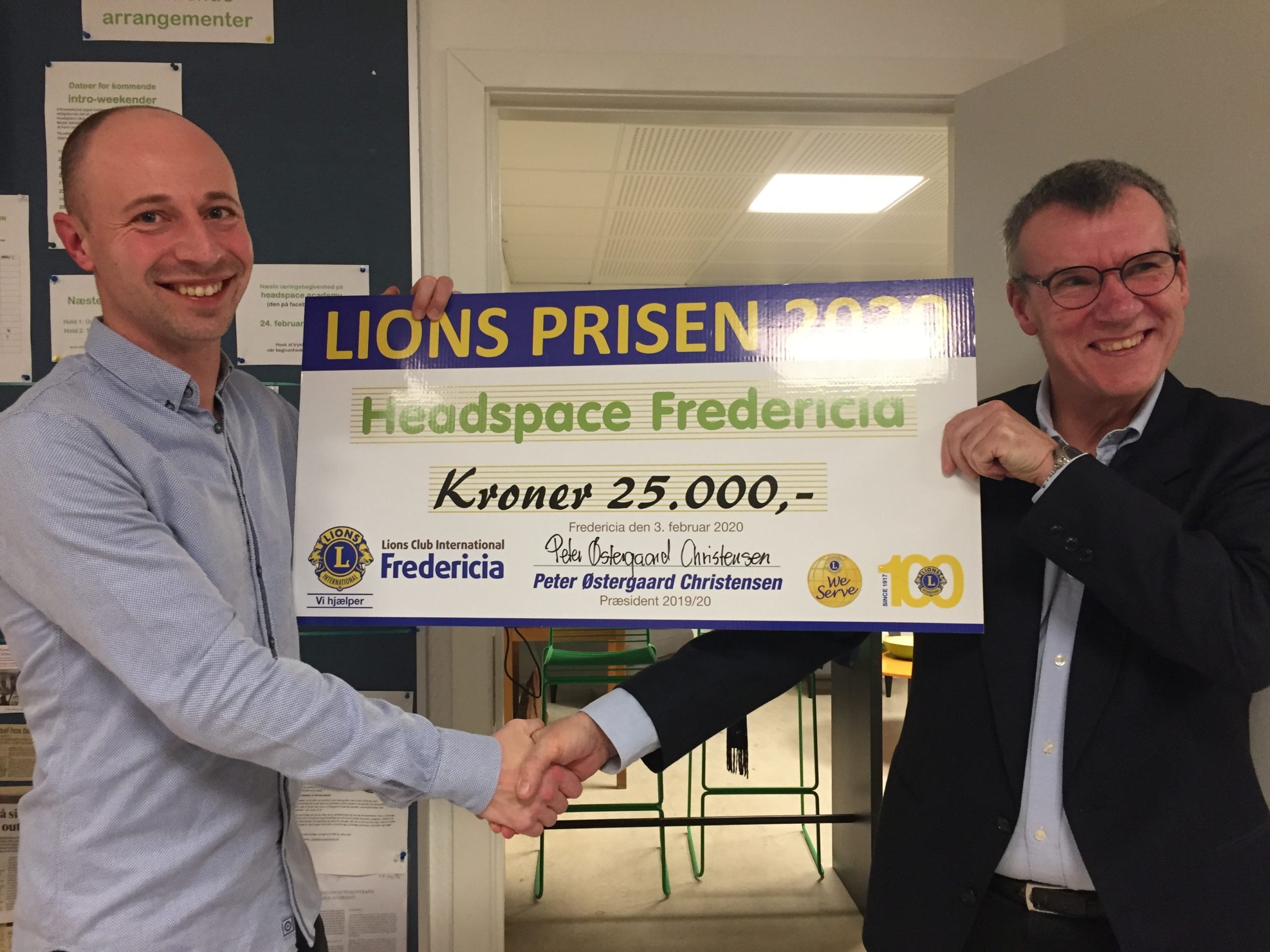 Headspace fik pris – Lions havde en check på 25.000 kroner med