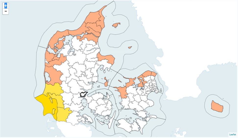 Kraftig blæst i Trekantsområdet