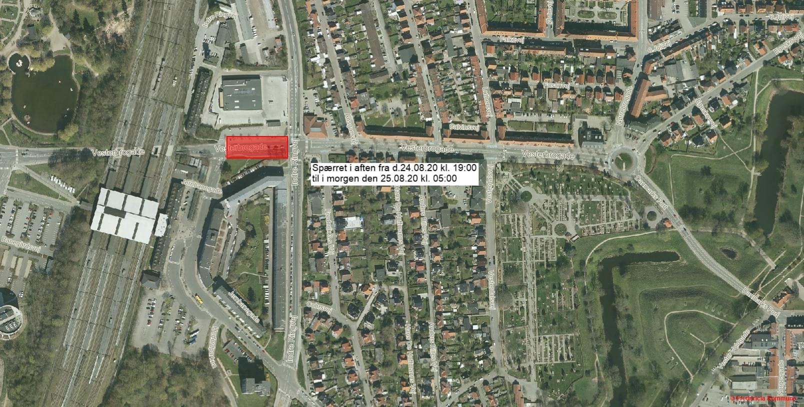 VESTERBROGADE SPÆRRET I AFTEN/NAT