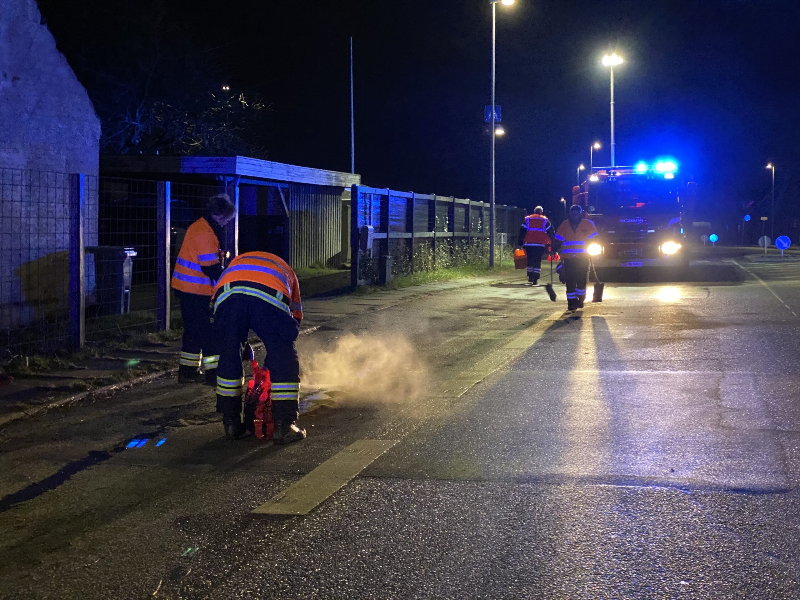 Bus tabte adskillige liter olie